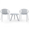 All Weather PP Patio Conversation Set with Round Coffee table and 2 Chairs-Gray