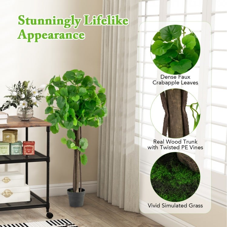 44 Inch Artificial Crabapple Tree with Adjustable Branches for Decor