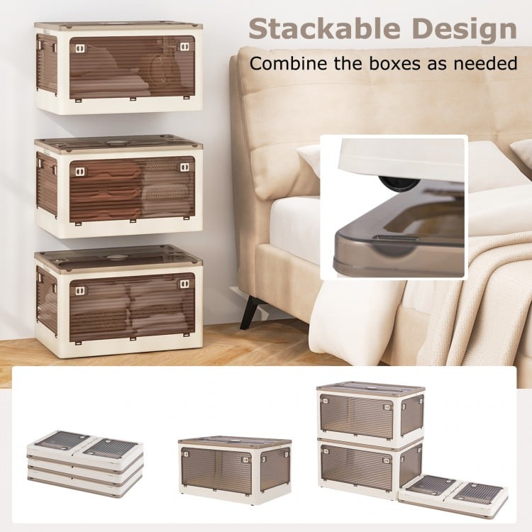 3-Pack Stackable Storage Bins with Lids with 5 Opening Ways-11.5 Gal