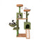 Multi-level Cactus Cat Tree with Scratching Posts Ladder Double Condos and Toys Bed-Green