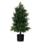 Artificial Cedar Topiary Tree with Plastic Nursery Pot for Porch and Office