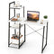 Compact Computer Desk Workstation with 4 Tier Shelves for Home and Office-White