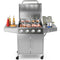 Giantex 4 Burner Propane Gas Grill with Side Burner, 50,000 BTU Stainless Steel Outdoor BBQ Grill with Cabinet Storage & Side Prep Tables