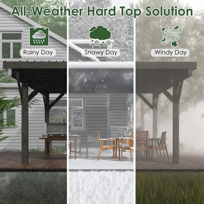 AECOJOY 17ft x 12ft Wooden Gazebo Pavilion / Carport