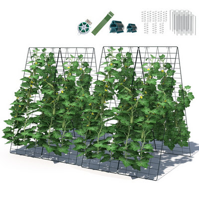 8 Panels Cucumber Trellis, A-Frame Garden Trellis for Plant Climbing 