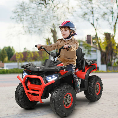 12 V Kids Electric 4-Wheeler ATV Quad with MP3 and LED Lights-Red 