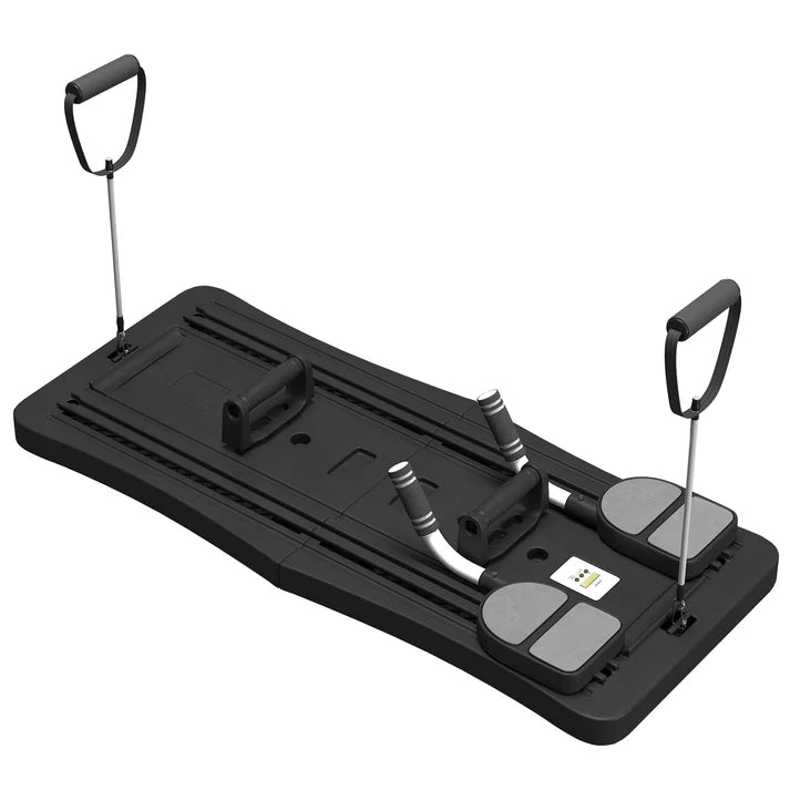 5-in-1 Foldable Pilates Reformer Board with LED Counter | Home Fitness Workout Board with Resistance Bands, Purple or Black