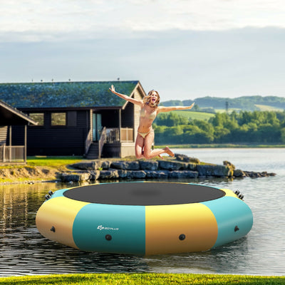 10 Feet Inflatable Splash Padded Water Bouncer Trampoline-Yellow 