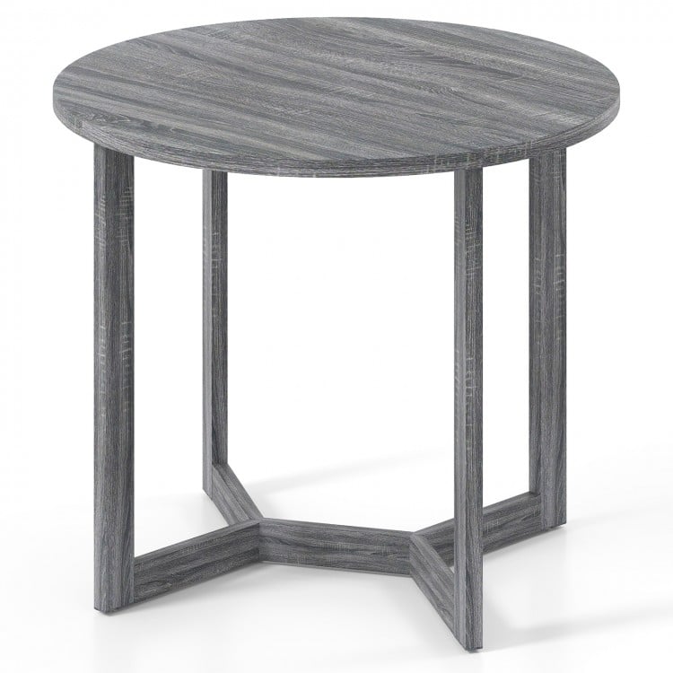 36 Inch Round Wood Dining Table for 2-4 People with Wing-shaped Pedestal Base-Black