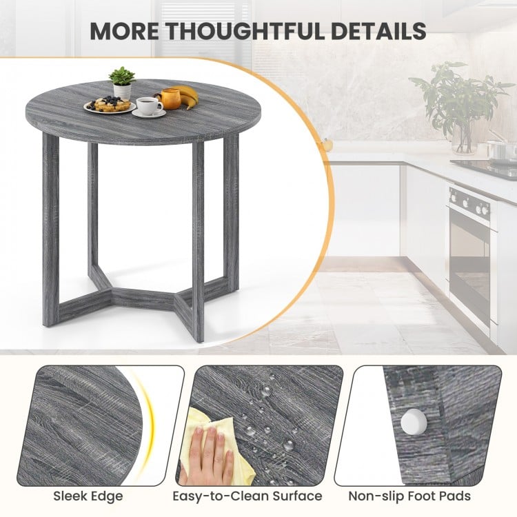 36 Inch Round Wood Dining Table for 2-4 People with Wing-shaped Pedestal Base-Black