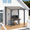 AECOJOY 8' x 5' Wall-Mounted Gazebo Pergola – Hardtop Polycarbonate Roof Patio Cover