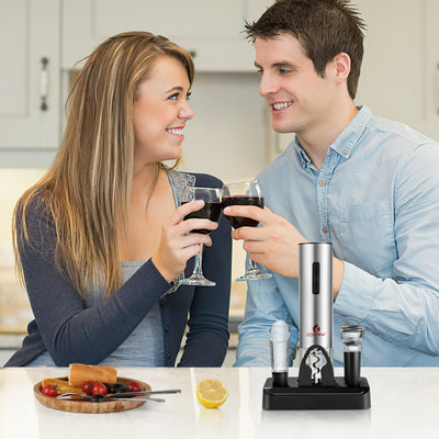 6-in-1 Electric Wine Bottle Opener Set with Foil Cutter 