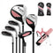 Junior Complete Golf Club Set with Stand Bag Rain Hood-Pink