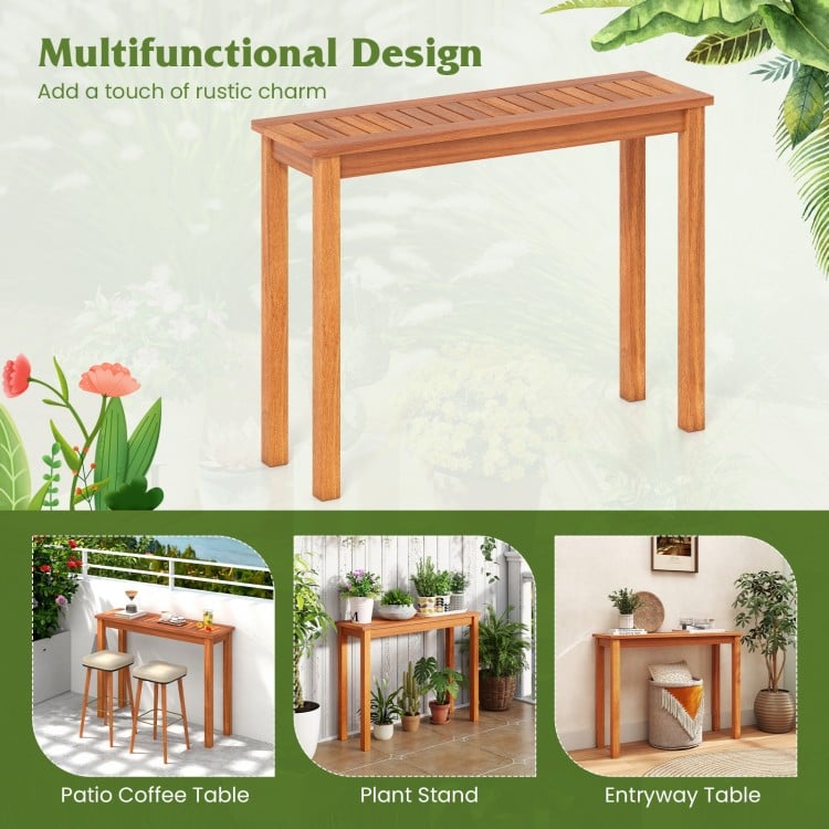 Wooden Plant Stand Outdoor Indoor Solid Wood Flower Pot Holder Display Shelf-M