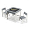 Kid's Table and Chairs Set with Double-sized Tabletop-Gray