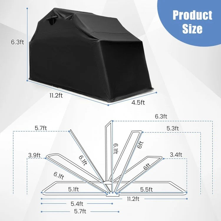 Outdoor Motorcycle Shelter Waterproof Motorbike Storage Tent with Cover 