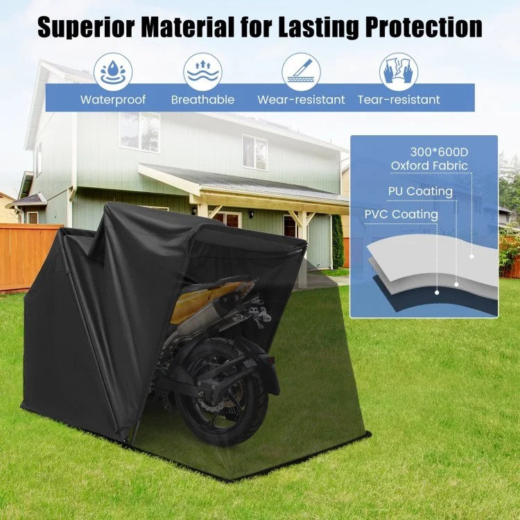 Outdoor Motorcycle Shelter Waterproof Motorbike Storage Tent with Cover 