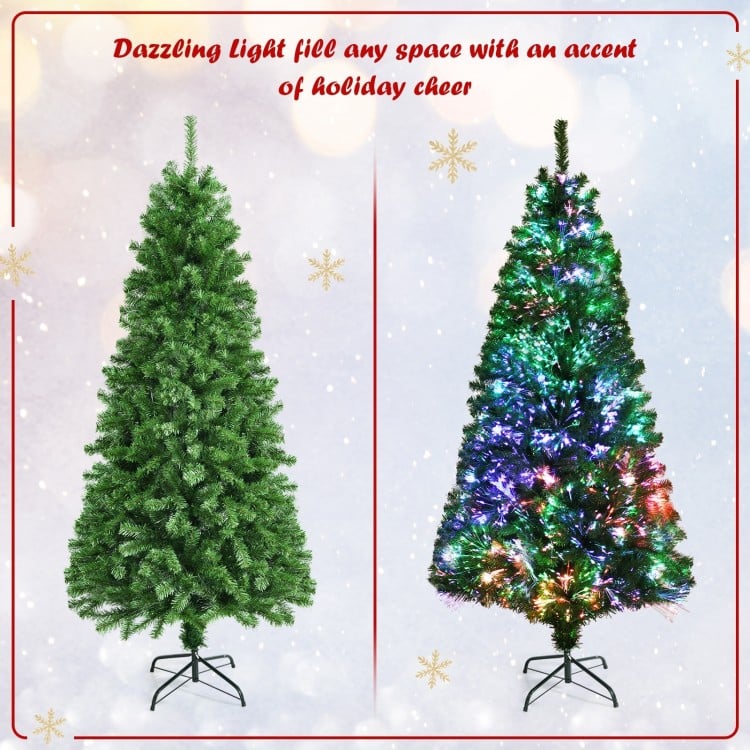 5 FT Pre-lit Multi-Colored Fiber Optic Spruce Artificial Christmas Tree