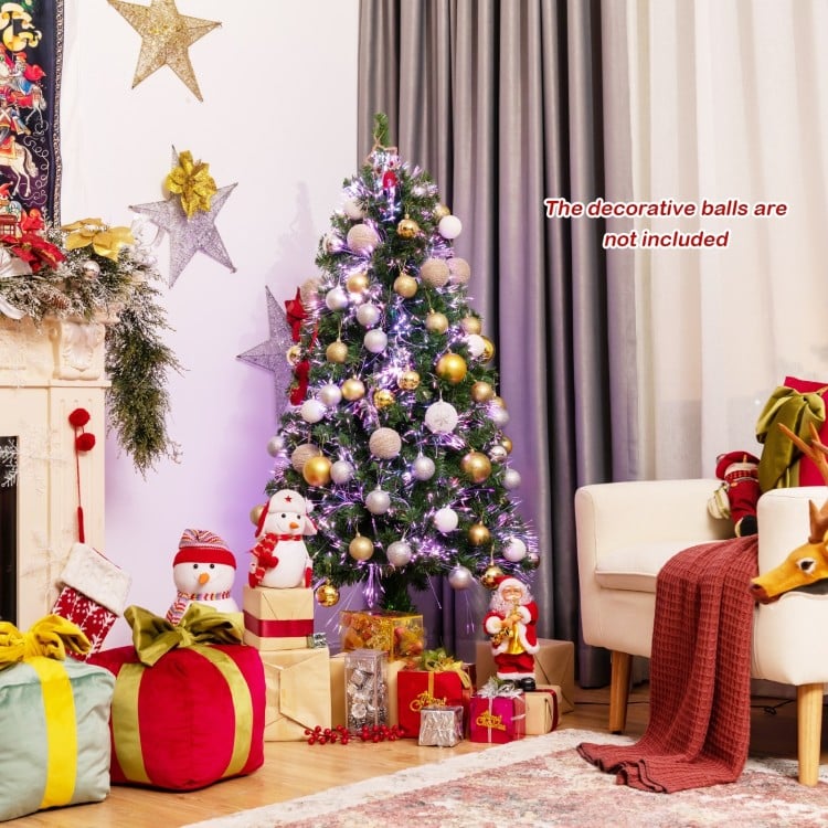 5 FT Pre-lit Multi-Colored Fiber Optic Spruce Artificial Christmas Tree