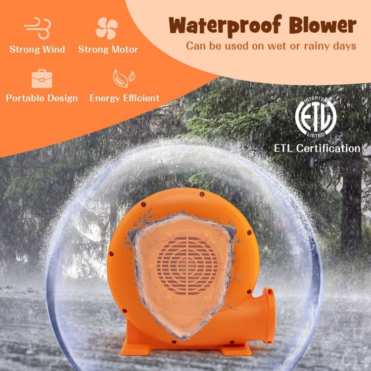 750W Air Blower (1.0HP) for Inflatables with 25 feet Wire and GFCI Plug