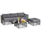 5 Pieces Patio PE Rattan Wicker Sofa Furniture Set-Gray