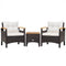 3 Pieces Patio Rattan Furniture Set with Removable Cushion-Off White