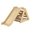 4 in 1 Triangle Climber Toy with Sliding Board and Climbing Net-Natural