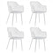 Set of 4 Heavy Duty Modern Dining Chair with Airy Hollow Backrest-White