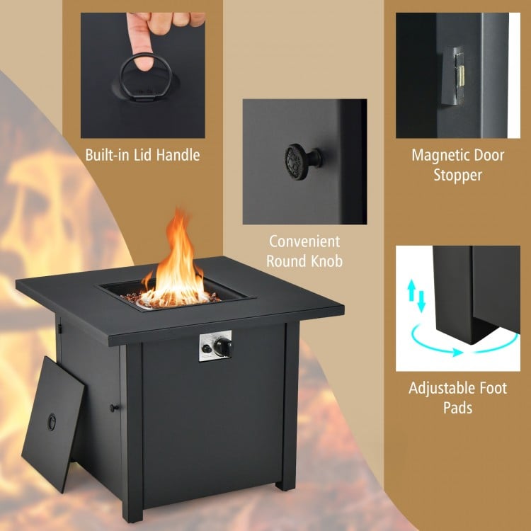 50,000 BTU 32 Inch Square Propane Gas Fire Pit Table