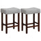 Set of 2 25 Inch Bar Stool with Curved Seat Cushions-Gray