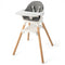 6 in 1 Convertible Highchair with Safety Harness and Removable Tray-White
