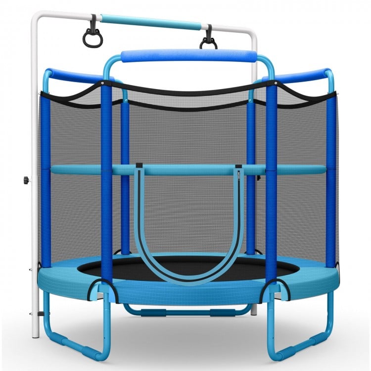 5 Feet Kids 3-in-1 Game Trampoline with Enclosure Net Spring Pad
