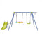 4-in-1 Heavy-Duty Metal Playset with Slide and Basketball Hoop
