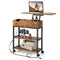 Lift Top End Table with Charging Station and Storage Shelves-Coffee
