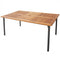 Patio Acacia Wood Dining Table with Umbrella Hole and Metal Legs
