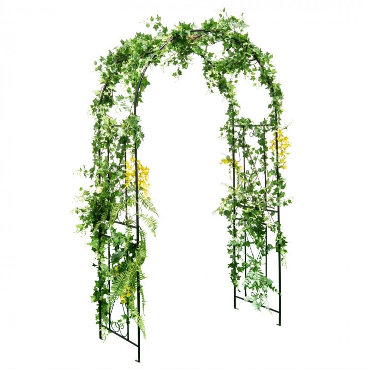 Garden Arch Arbor Trellis Patio Plant Stand Rack Archway-Black