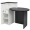 Front Reception Office Desk with Adjustable Shelf and Lockable Drawer-Black & White