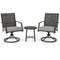 3 Piece Patio Swivel Chair Set with Soft Seat Cushions for Backyard