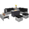 9 Pieces Patio Furniture Set with 42 Inches 60000 BTU Fire Pit