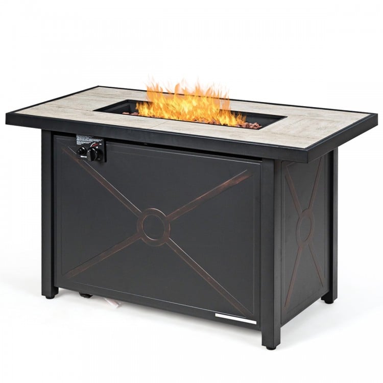 9 Pieces Patio Furniture Set with 42 Inches 60000 BTU Fire Pit
