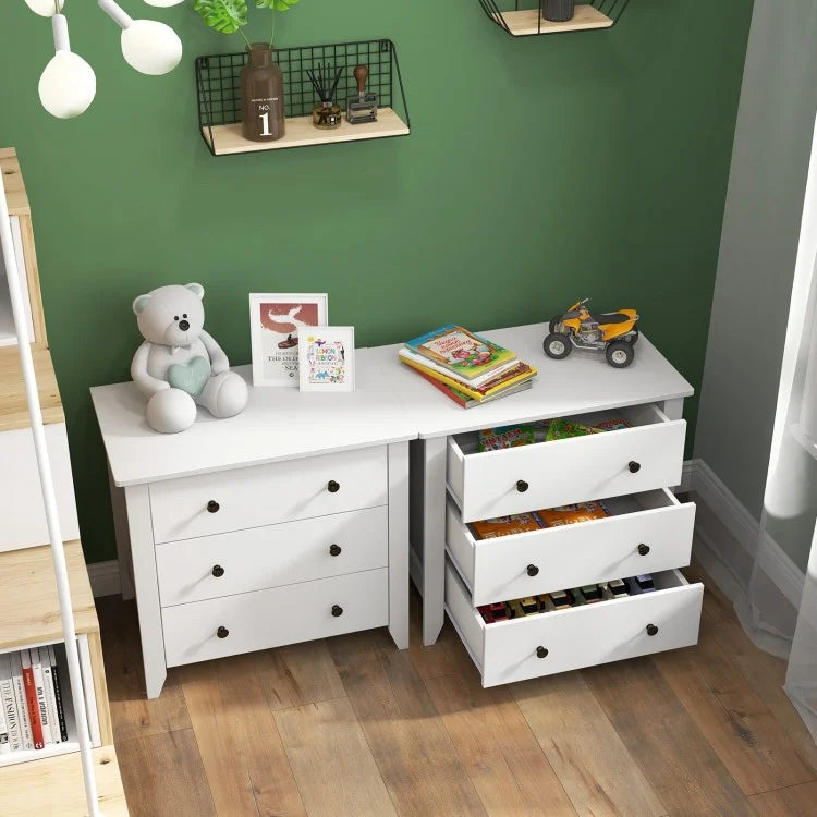Modern 3-Drawer Dresser Chest with Spacious Storage for Bedroom, Living Room & Entryway
