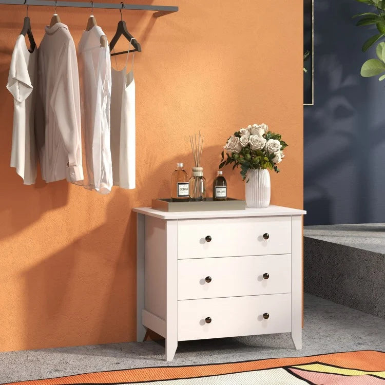 Modern 3-Drawer Dresser Chest with Spacious Storage for Bedroom, Living Room & Entryway