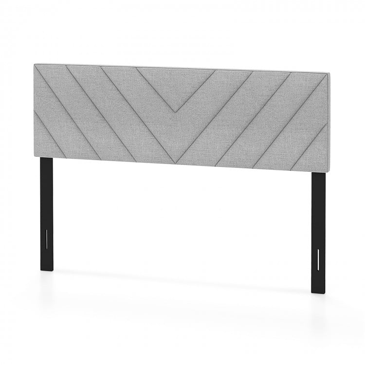 Linen Upholstered Headboard for Full and Queen Size Bed Frames-Gray