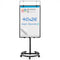 Height-Adjustable Mobile Whiteboard with Round Stand Paper Clips-Black