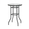 38 Inch Patio Bar Table with Tempered Glass Tabletop