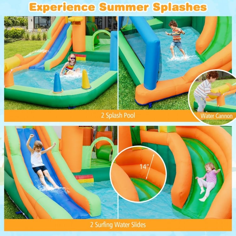 Kids Inflatable Water Slide for Yard Lawn with 735W Blower