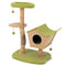 43 Inch Wooden Cat Tree with Padded Top Perch-Green