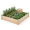 49 x 49 x 10 Inch Raised Garden Bed with Compost Bin and Open-ended Bottom-Natural