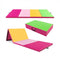 4-Panel PU Leather Folding Exercise Mat with Carrying Handles-Green