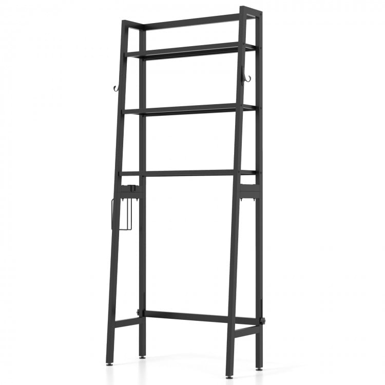 3-Tier Over The Toilet Storage Shelf with Adjustable Bottom Bar-White